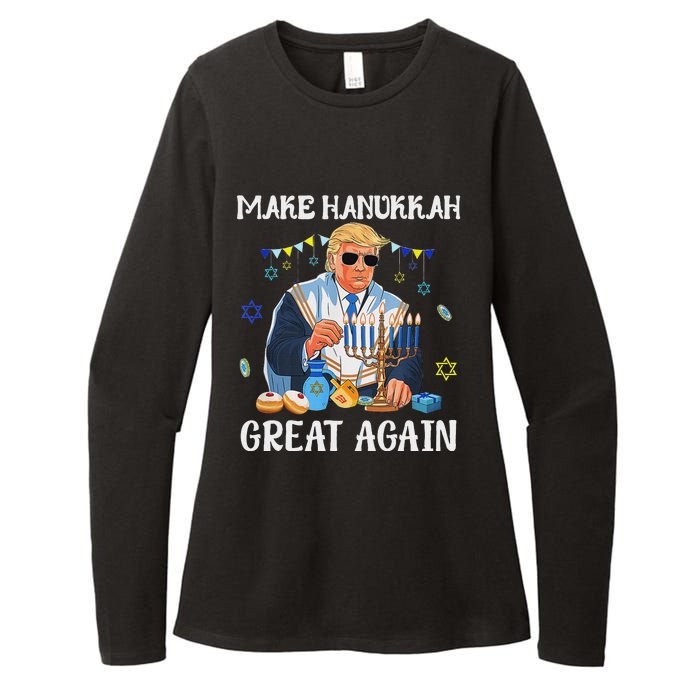 Make Hanukkah Great Again Trump Jewish Ugly Chanukah Sweater Womens CVC Long Sleeve Shirt