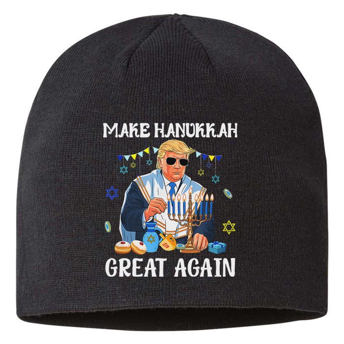 Make Hanukkah Great Again Trump Jewish Ugly Chanukah Sweater Sustainable Beanie