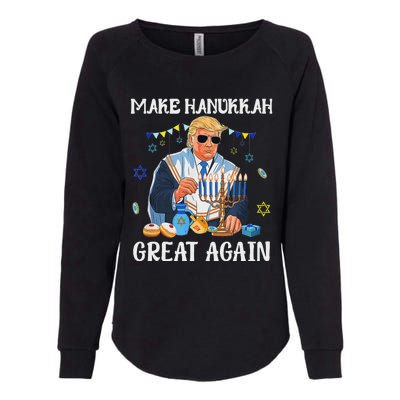 Make Hanukkah Great Again Trump Jewish Ugly Chanukah Sweater Womens California Wash Sweatshirt