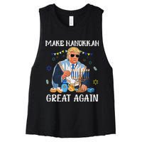 Make Hanukkah Great Again Trump Jewish Ugly Chanukah Sweater Women's Racerback Cropped Tank