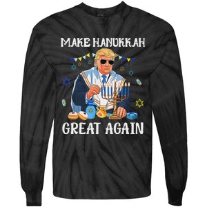 Make Hanukkah Great Again Trump Jewish Ugly Chanukah Sweater Tie-Dye Long Sleeve Shirt