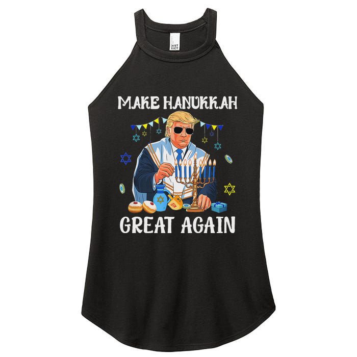 Make Hanukkah Great Again Trump Jewish Ugly Chanukah Sweater Women's Perfect Tri Rocker Tank