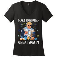 Make Hanukkah Great Again Trump Jewish Ugly Chanukah Sweater Women's V-Neck T-Shirt