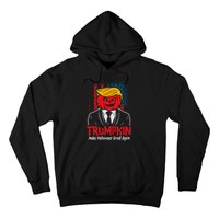 Make Halloween Great Again Halloween Trumpkin Us Flag Hoodie