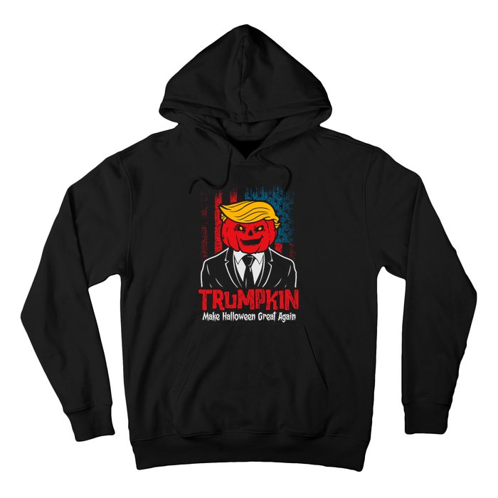 Make Halloween Great Again Halloween Trumpkin Us Flag Hoodie