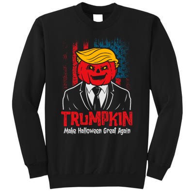 Make Halloween Great Again Halloween Trumpkin Us Flag Sweatshirt