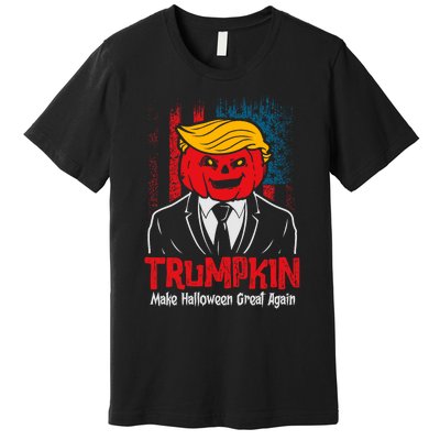 Make Halloween Great Again Halloween Trumpkin Us Flag Premium T-Shirt