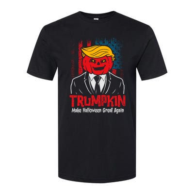 Make Halloween Great Again Halloween Trumpkin Us Flag Softstyle CVC T-Shirt