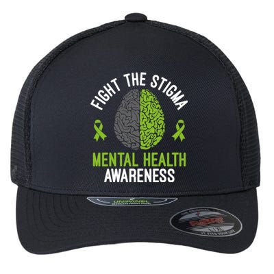 Mental Health Gift Fight The Stigma Tal Health Awareness Gift Flexfit Unipanel Trucker Cap