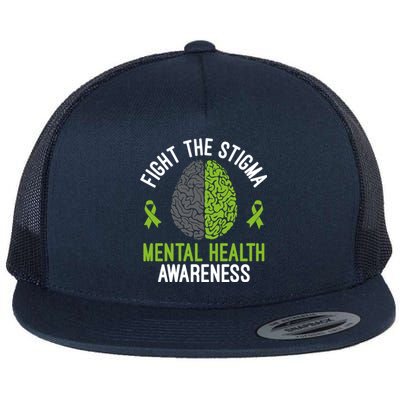 Mental Health Gift Fight The Stigma Tal Health Awareness Gift Flat Bill Trucker Hat