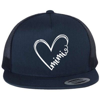 Mimi Heart Grandma For Christmas MotherS Day Gift Flat Bill Trucker Hat