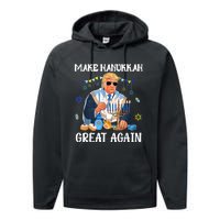 Make Hanukkah Great Again Trump Jewish Ugly Performance Fleece Hoodie