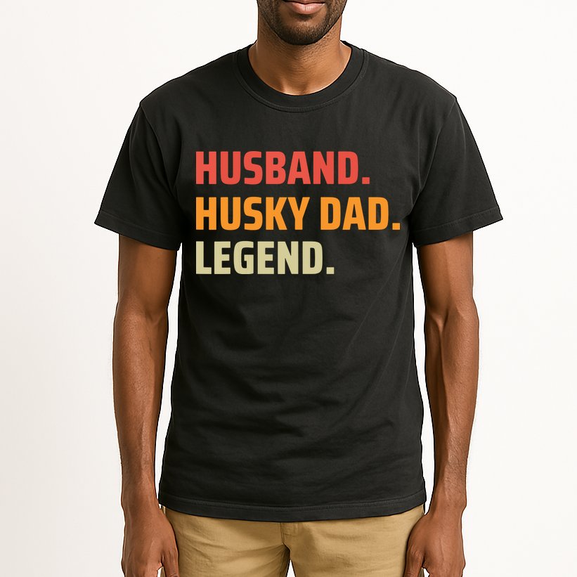 Men Husband Husky Dad Legend Siberian Huskies Dog Dad Father Tall T-Shirt