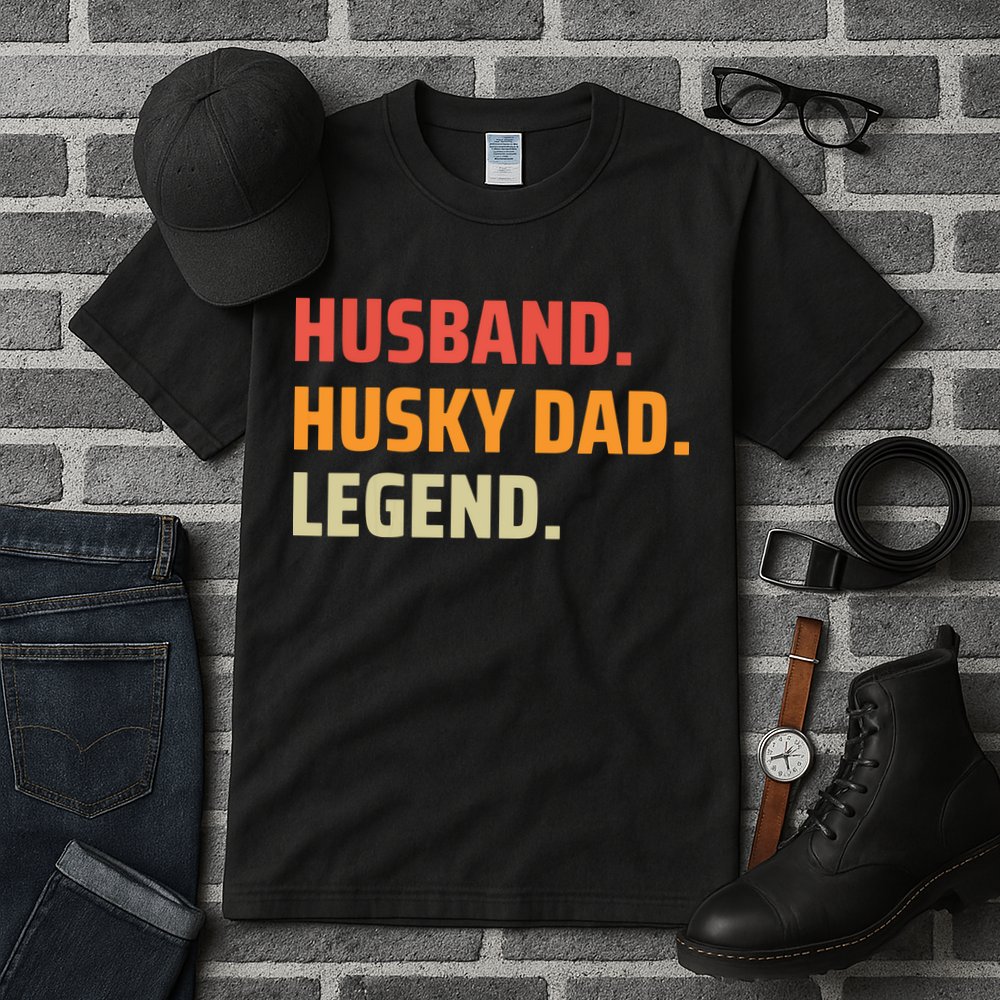 Men Husband Husky Dad Legend Siberian Huskies Dog Dad Father Tall T-Shirt
