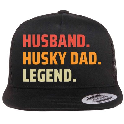 Men Husband Husky Dad Legend Siberian Huskies Dog Dad Father Flatbill Hat