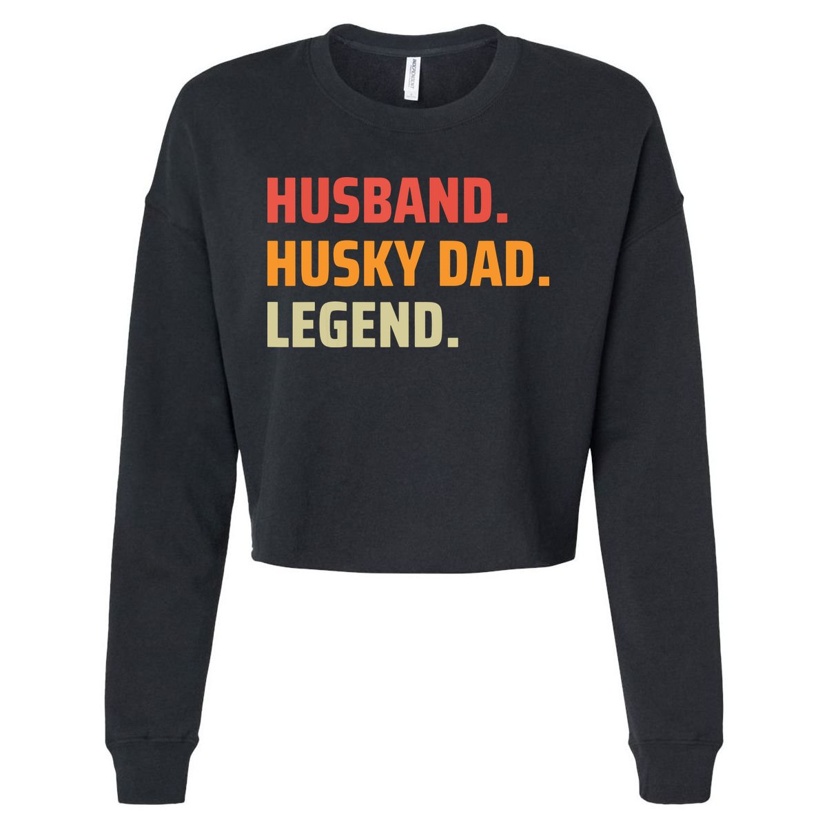 Men Husband Husky Dad Legend Siberian Huskies Dog Dad Father Cropped Pullover Crew