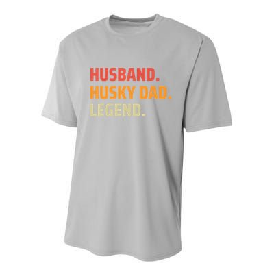 Men Husband Husky Dad Legend Siberian Huskies Dog Dad Father Youth Performance Sprint T-Shirt