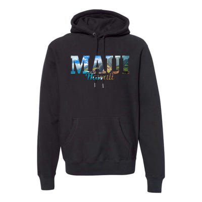 Maui Hawaii Hawaiian Islands Surf Surfing Surfer Gift Premium Hoodie