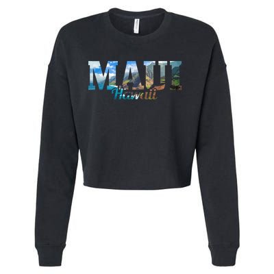 Maui Hawaii Hawaiian Islands Surf Surfing Surfer Gift Cropped Pullover Crew