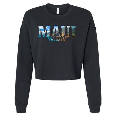 Maui Hawaii Hawaiian Islands Surf Surfing Surfer Gift Cropped Pullover Crew