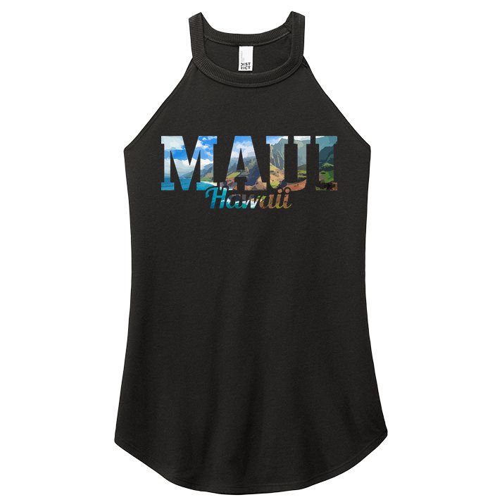 Maui Hawaii Hawaiian Islands Surf Surfing Surfer Gift Women's Perfect Tri Rocker Tank
