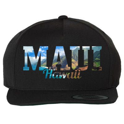 Maui Hawaii Hawaiian Islands Surf Surfing Surfer Gift Wool Snapback Cap