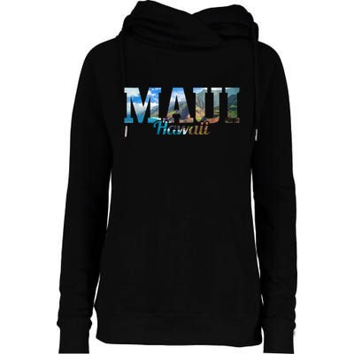 Maui Hawaii Hawaiian Islands Surf Surfing Surfer Gift Womens Funnel Neck Pullover Hood