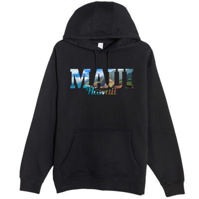 Maui Hawaii Hawaiian Islands Surf Surfing Surfer Gift Premium Pullover Hoodie