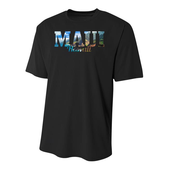 Maui Hawaii Hawaiian Islands Surf Surfing Surfer Gift Youth Performance Sprint T-Shirt