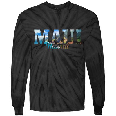 Maui Hawaii Hawaiian Islands Surf Surfing Surfer Gift Tie-Dye Long Sleeve Shirt