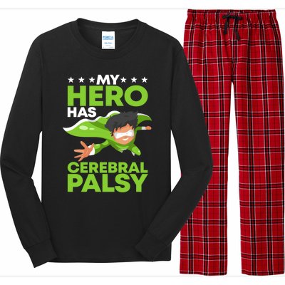 My Hero Has Cerebral Palsy Awareness Cp Supporter Gift Long Sleeve Pajama Set