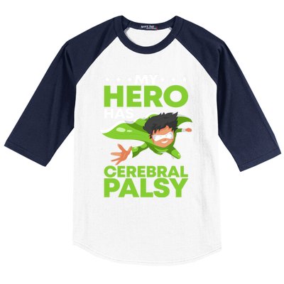 My Hero Has Cerebral Palsy Awareness Cp Supporter Gift Baseball Sleeve Shirt