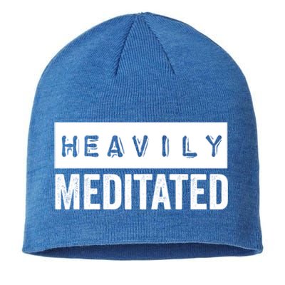 Meditation Humor Heavily Meditated Mindfulness Funny Gift Sustainable Beanie