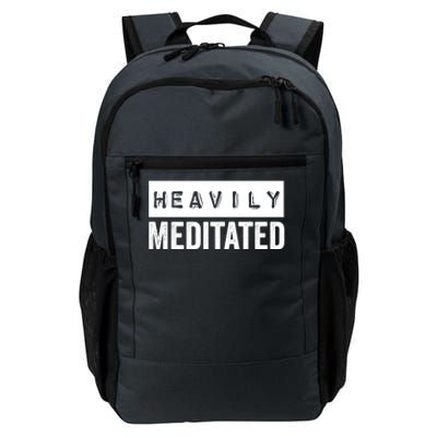 Meditation Humor Heavily Meditated Mindfulness Funny Gift Daily Commute Backpack