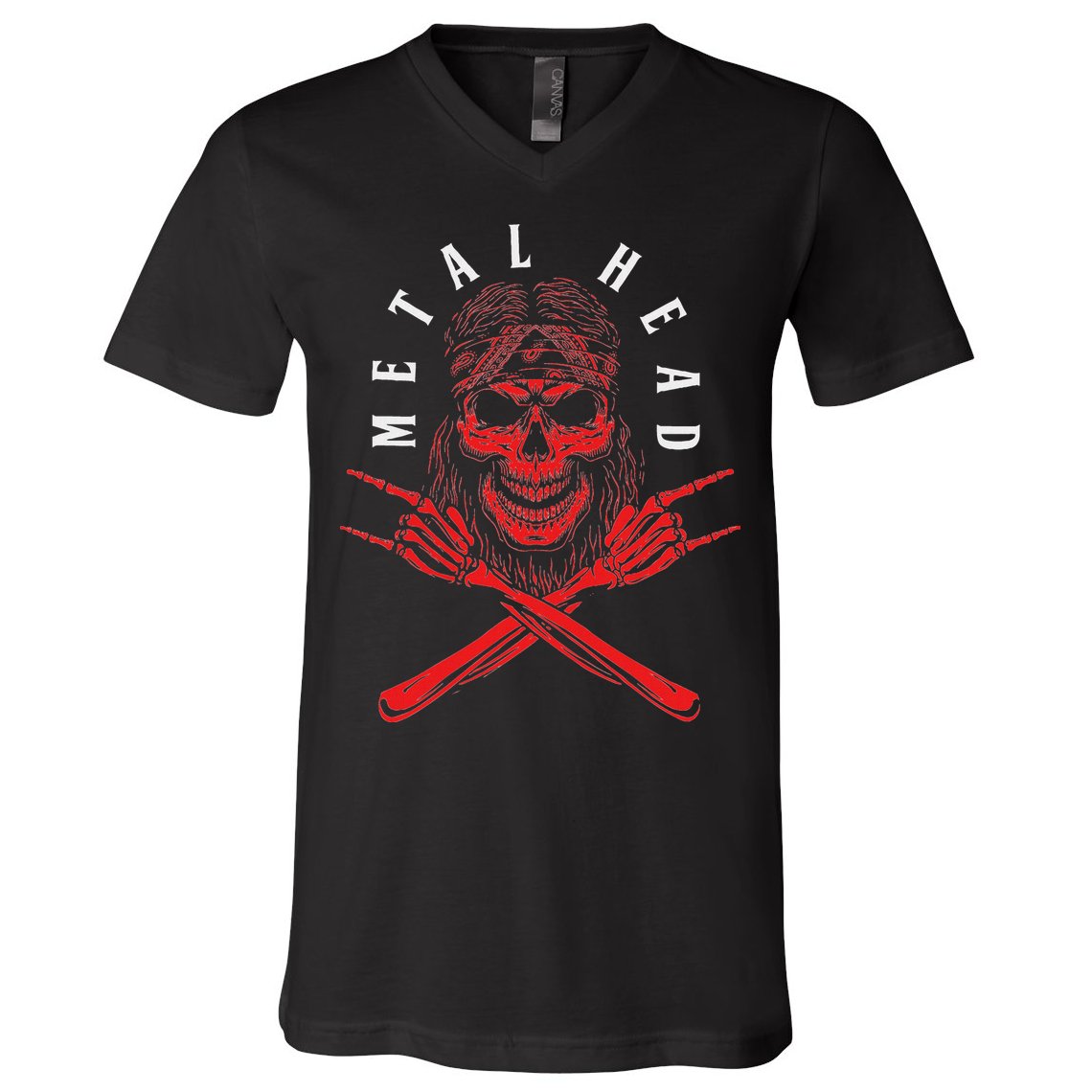 Metal Head Heavy Metal Death Metal V-Neck T-Shirt