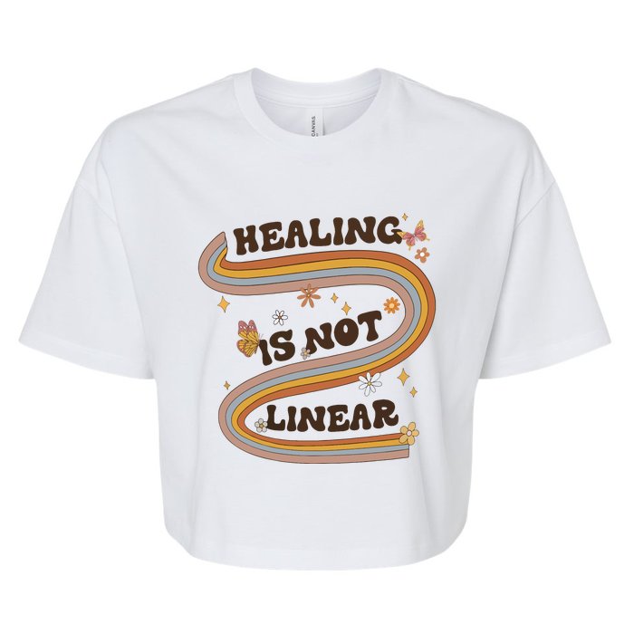 Mental Health Healing Is Not Linear Therapy Bella+Canvas Jersey Crop Tee