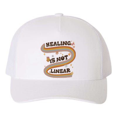 Mental Health Healing Is Not Linear Therapy Yupoong Adult 5-Panel Trucker Hat