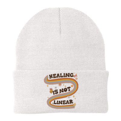 Mental Health Healing Is Not Linear Therapy Knit Cap Winter Beanie