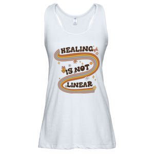 Mental Health Healing Is Not Linear Therapy Ladies Essential Flowy Tank