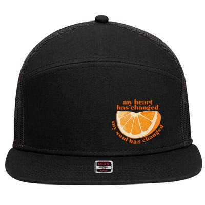 My Heart Has Changed My Soul Has Changed Front & Back 7 Panel Mesh Trucker Snapback Hat