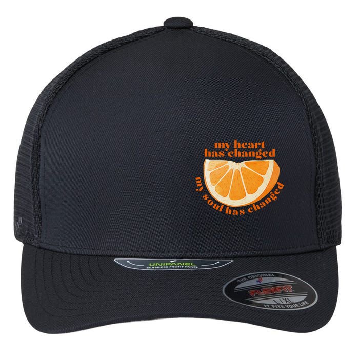 My Heart Has Changed My Soul Has Changed Front & Back Flexfit Unipanel Trucker Cap
