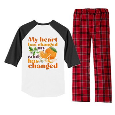 My Heart Has Changed My Soul Has Changed Front & Back Raglan Sleeve Pajama Set