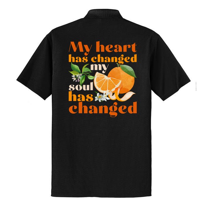 My Heart Has Changed My Soul Has Changed Front & Back Dry Zone Grid Polo
