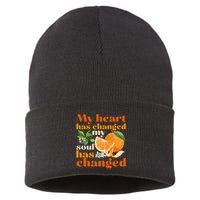 My Heart Has Changed My Soul Has Changed Front & Back Sustainable Knit Beanie