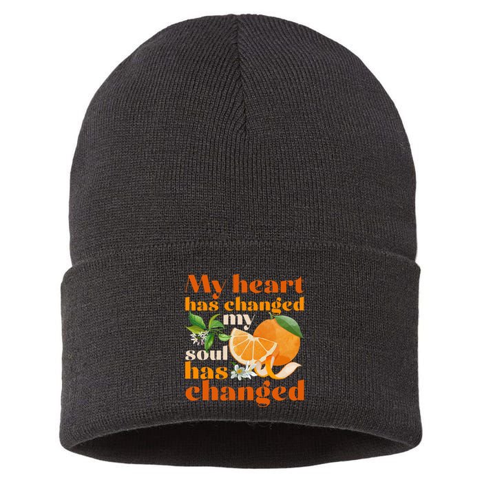 My Heart Has Changed My Soul Has Changed Front & Back Sustainable Knit Beanie