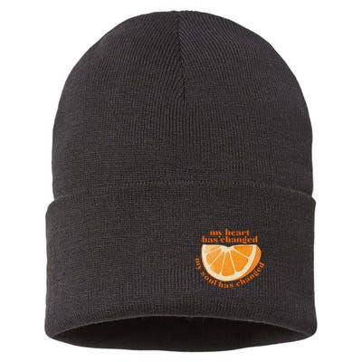 My Heart Has Changed My Soul Has Changed Front & Back Sustainable Knit Beanie