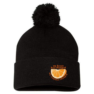 My Heart Has Changed My Soul Has Changed Front & Back Pom Pom 12in Knit Beanie