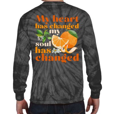 My Heart Has Changed My Soul Has Changed Front & Back Tie-Dye Long Sleeve Shirt