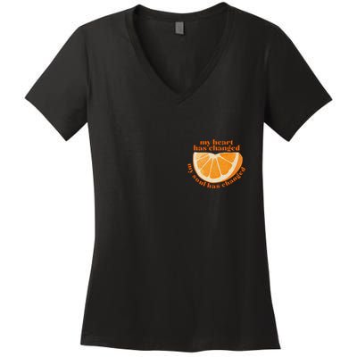 My Heart Has Changed My Soul Has Changed Front & Back Women's V-Neck T-Shirt