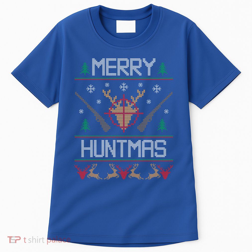 Merry Huntmas Hunting Ugly Christmas For Deer Hunter Gift Tall T-Shirt